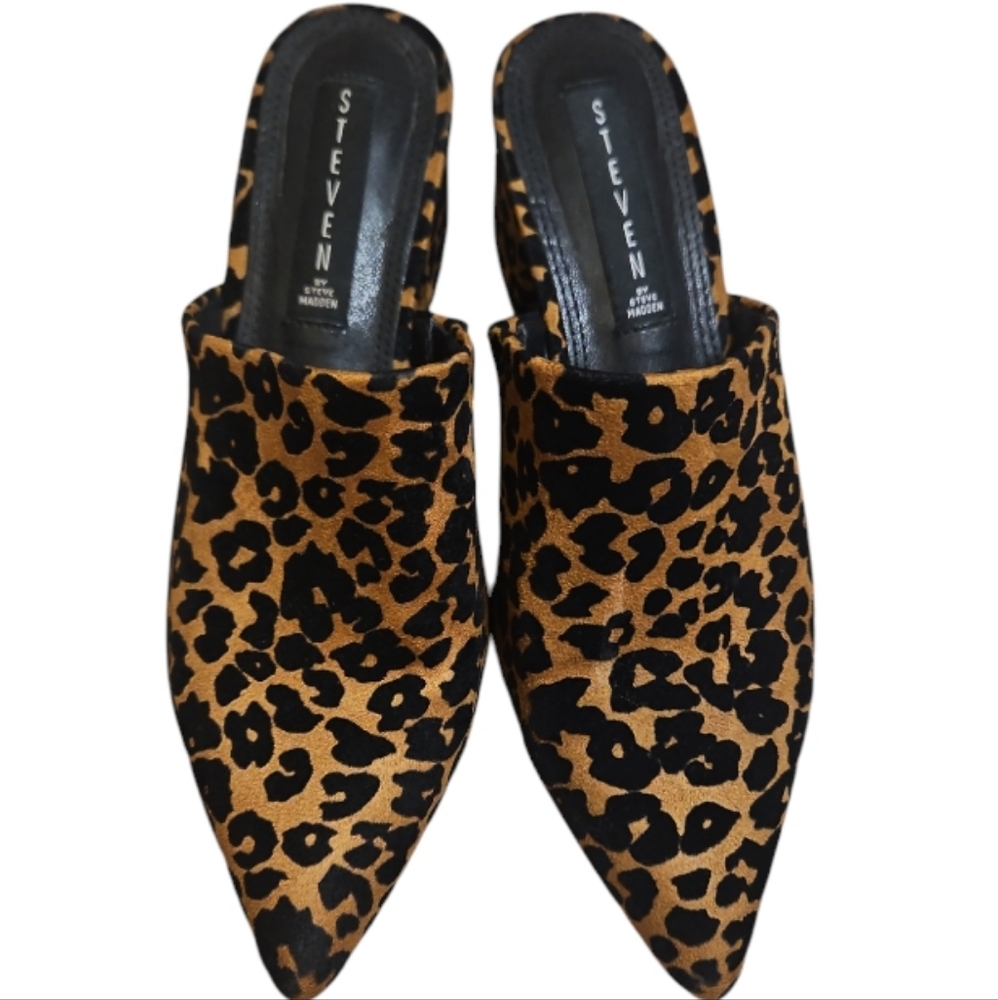 Steven By Steve Madden - Textured Cheetah Mules H… - image 5